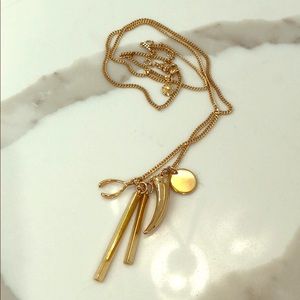J Crew gold necklace with charms